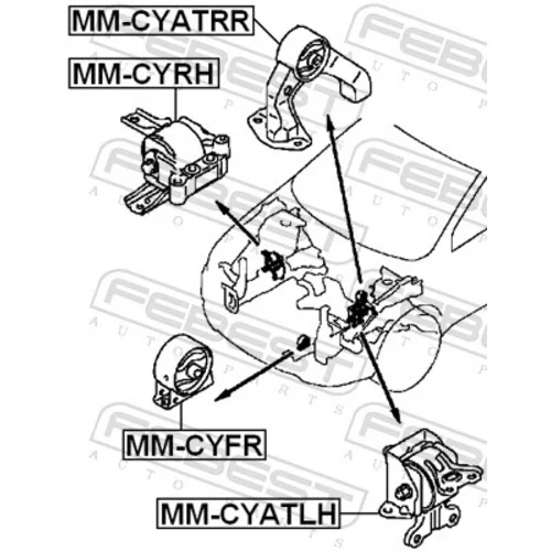 Uloženie motora MM-CYATLH /FEBEST/ - obr. 1