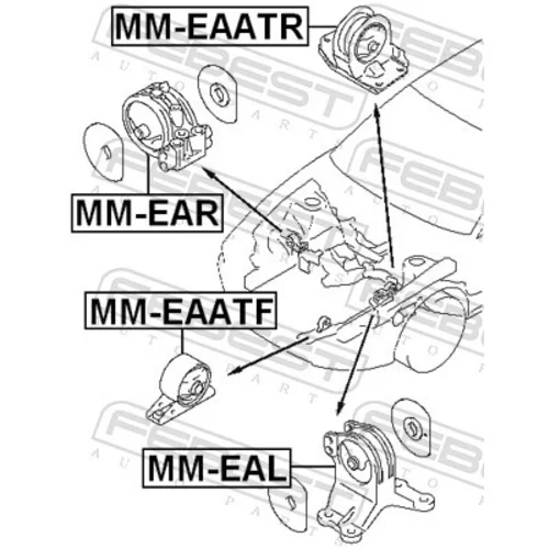 Uloženie motora MM-EAATR /FEBEST/ - obr. 1