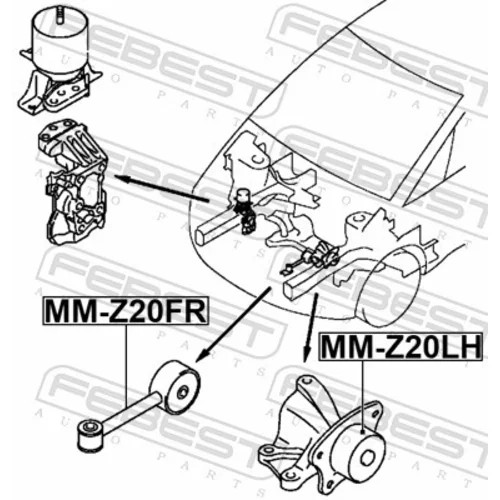 Uloženie motora MM-Z20FR /FEBEST/ - obr. 1