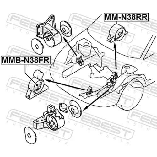 Uloženie motora MMB-N38FR /FEBEST/ - obr. 1