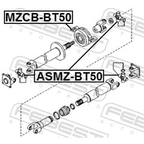 Stredové ložisko kĺbového hriadeľa MZCB-BT50 /FEBEST/ - obr. 1