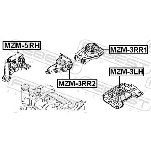 Uloženie motora MZM-5RH /FEBEST/ - obr. 1