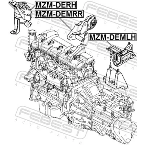 Uloženie motora MZM-DEMRR /FEBEST/ - obr. 1