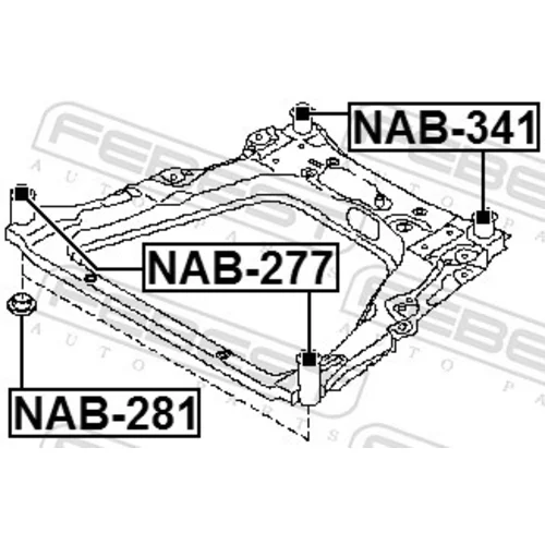 Uloženie tela nápravy NAB-341 /FEBEST/ - obr. 1