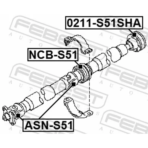 Stredové ložisko kĺbového hriadeľa NCB-S51 /FEBEST/ - obr. 1