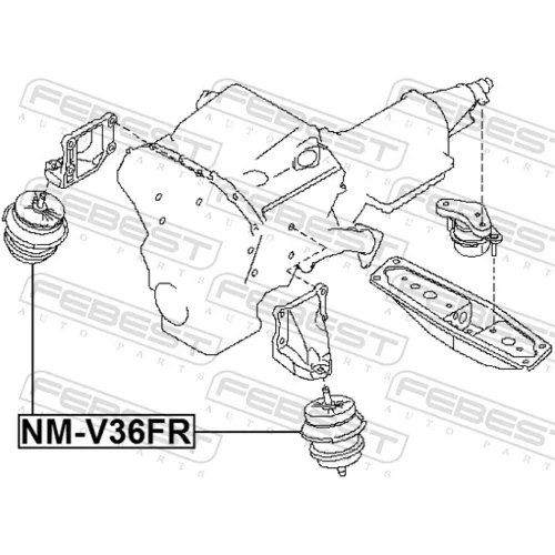 Uloženie motora NM-V36FR /FEBEST/ - obr. 1