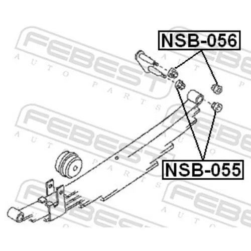 Ložiskové puzdro listovej pružiny NSB-056 /FEBEST/ - obr. 1