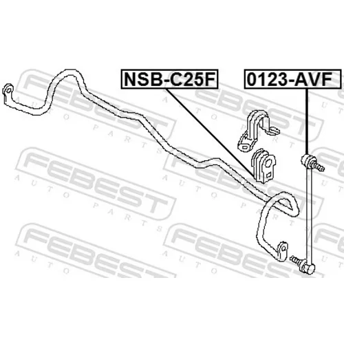 Uloženie priečneho stabilizátora NSB-C25F /FEBEST/ - obr. 1