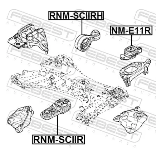 Uloženie motora RNM-SCIIRH /FEBEST/ - obr. 1