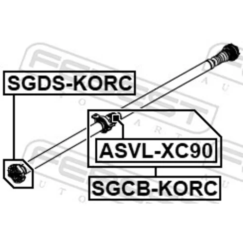 Stredové ložisko kĺbového hriadeľa SGCB-KORC /FEBEST/ - obr. 1