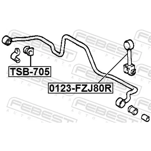 Uloženie priečneho stabilizátora TSB-705 /FEBEST/ - obr. 1