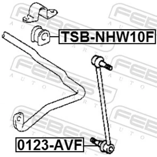 Uloženie priečneho stabilizátora TSB-NHW10F /FEBEST/ - obr. 1