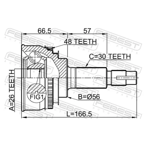 Sada kĺbov hnacieho hriadeľa 0110-069A48 /FEBEST/ - obr. 1