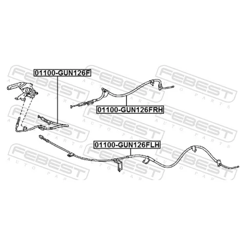 Ťažné lanko parkovacej brzdy 01100-GUN126LH /FEBEST/ - obr. 1
