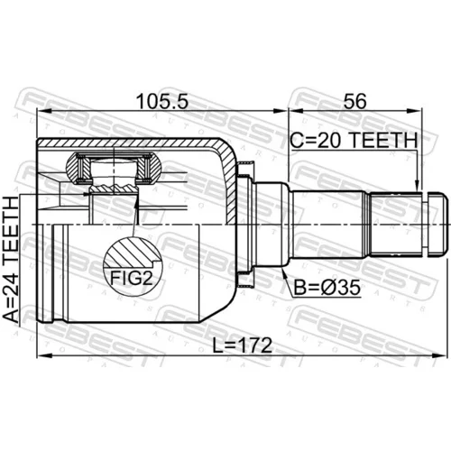 Sada kĺbov hnacieho hriadeľa 0111-NDE120LH /FEBEST/ - obr. 1