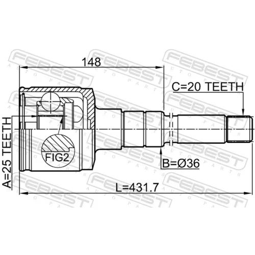 Sada kĺbov hnacieho hriadeľa 0111-ST215RH /FEBEST/ - obr. 1