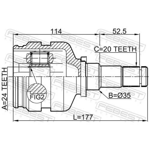 Sada kĺbov hnacieho hriadeľa 0111-ZNRRH /FEBEST/ - obr. 1
