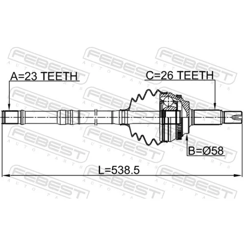 Sada kĺbov hnacieho hriadeľa 0114-ZZE120A48LH /FEBEST/ - obr. 1