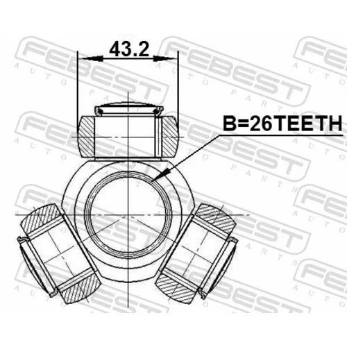 Trojkríž hnacieho hriadeľa 0116-ACV40 /FEBEST/ - obr. 1