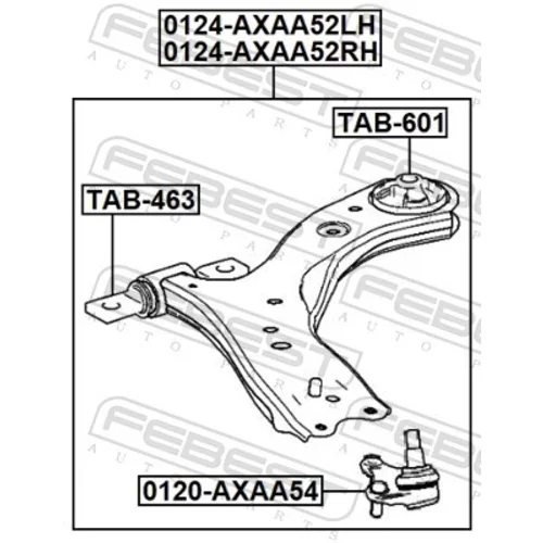 Rameno zavesenia kolies 0124-AXAA52RH /FEBEST/ - obr. 1