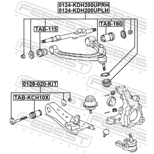 Rameno zavesenia kolies 0124-KDH200UPLH /FEBEST/ - obr. 1
