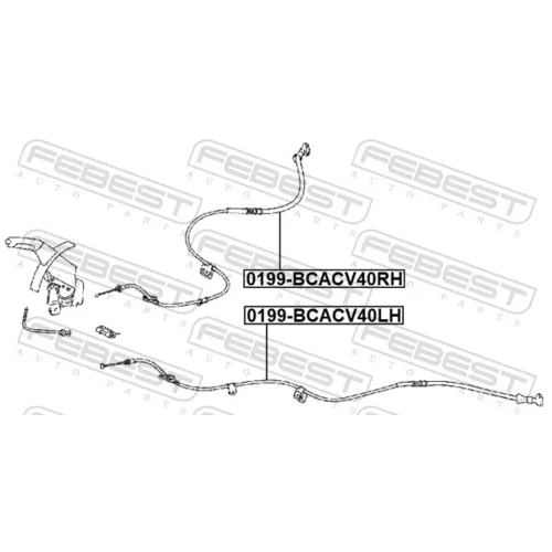 Ťažné lanko parkovacej brzdy 0199-BCACV40LH /FEBEST/ - obr. 1
