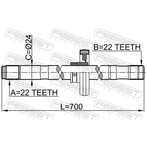 Hnací hriadeľ 0212-B10ATRH /FEBEST/ - obr. 1