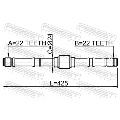 Hnací hriadeľ 0212-P10LH /FEBEST/ - obr. 1