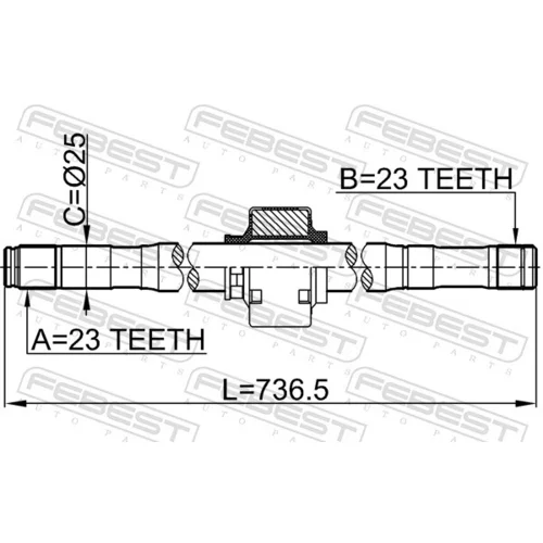 Hnací hriadeľ 0212-QG16RH /FEBEST/ - obr. 1