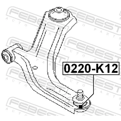 Zvislý/nosný čap 0220-K12 /FEBEST/ - obr. 1