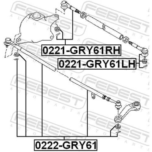Hlava/čap spojovacej tyče riadenia 0221-GRY61RH /FEBEST/ - obr. 1