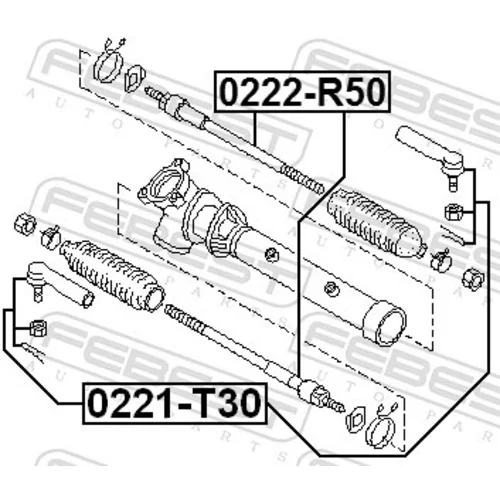 Axiálny čap tiahla riadenia 0222-R50 /FEBEST/ - obr. 1