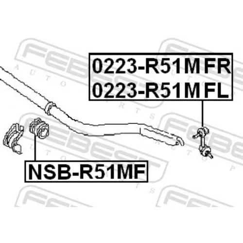 Tyč/Vzpera stabilizátora 0223-R51MFL /FEBEST/ - obr. 1