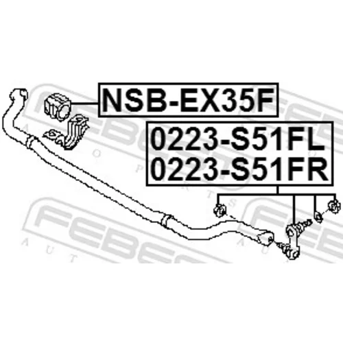Tyč/Vzpera stabilizátora 0223-S51FR /FEBEST/ - obr. 1
