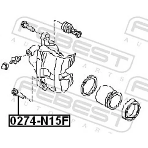 Vodiaci čap brzdového strmeňa 0274-N15F /FEBEST/ - obr. 1