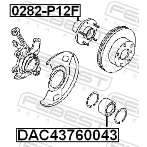 Náboj kolesa 0282-P12F /FEBEST/ - obr. 1