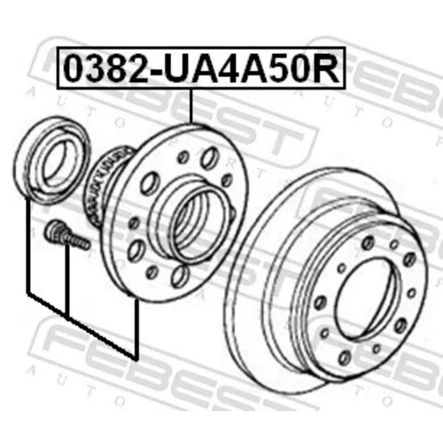 Náboj kolesa 0382-UA4A50R /FEBEST/ - obr. 1