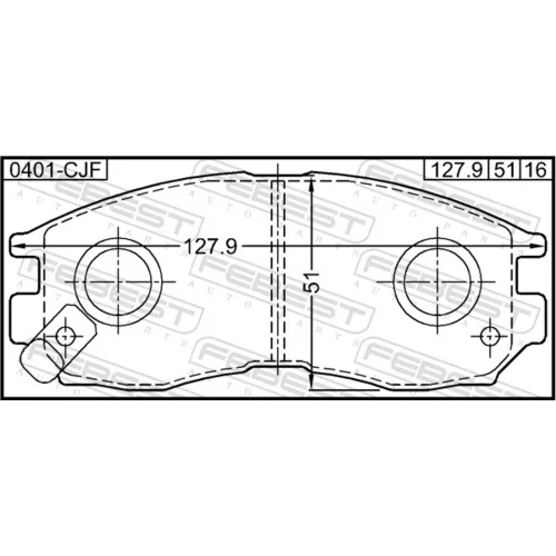 Sada brzdových platničiek kotúčovej brzdy 0401-CJF /FEBEST/ - obr. 1