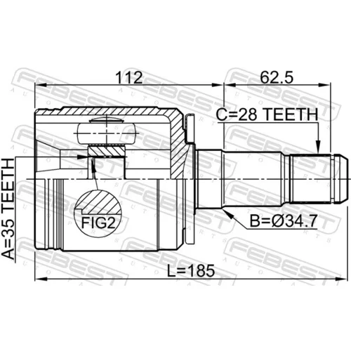 Sada kĺbov hnacieho hriadeľa 0411-V97LH /FEBEST/ - obr. 1