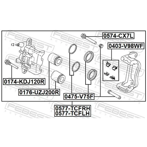 Brzdový strmeň 0577-TCFLH /FEBEST/ - obr. 1