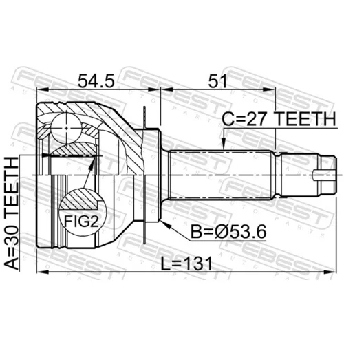 Sada kĺbov hnacieho hriadeľa 0810-B13 /FEBEST/ - obr. 1
