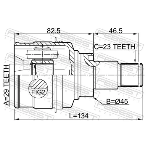 Sada kĺbov hnacieho hriadeľa 0911-M412 /FEBEST/ - obr. 1