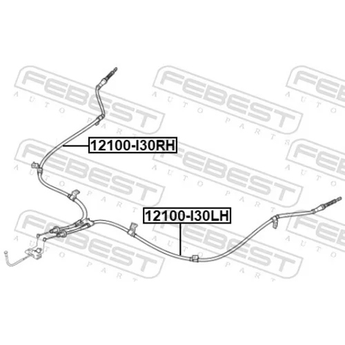 Ťažné lanko parkovacej brzdy 12100-I30LH /FEBEST/ - obr. 1