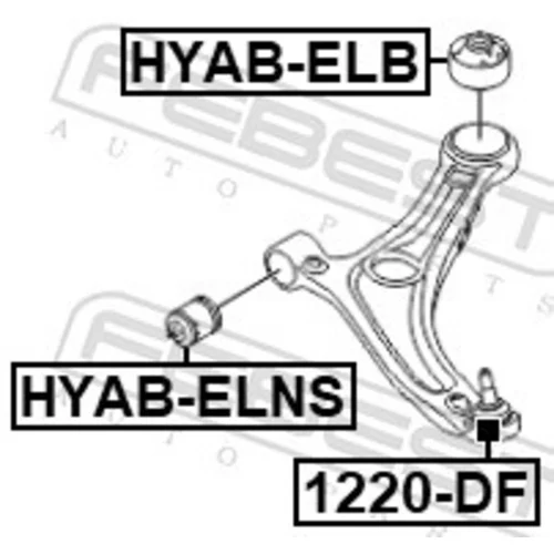 Zvislý/nosný čap 1220-DF /FEBEST/ - obr. 1