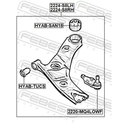 Rameno zavesenia kolies 1224-S8RH /FEBEST/ - obr. 1