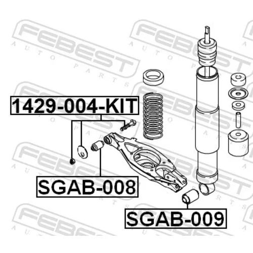 Skrutka pre nastavenie odklonu kolesa 1429-004-KIT /FEBEST/ - obr. 1