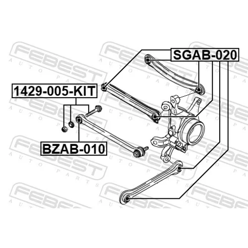 Skrutka pre nastavenie odklonu kolesa 1429-005-KIT /FEBEST/ - obr. 1