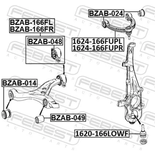 Rameno zavesenia kolies 1624-166FUPL /FEBEST/ - obr. 1