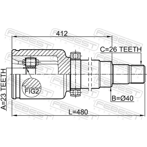 Sada kĺbov hnacieho hriadeľa 2111-CB320ATRH /FEBEST/ - obr. 1