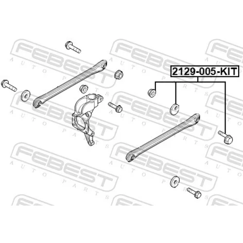 Skrutka pre nastavenie odklonu kolesa 2129-005-KIT /FEBEST/ - obr. 1
